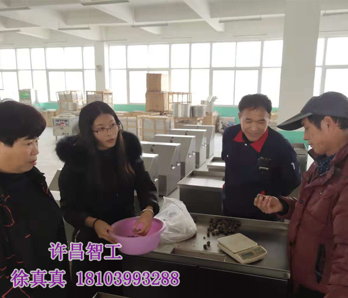 河南客戶(hù)到廠考察試用湯圓制陷機(jī)