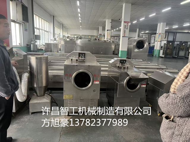 歡迎河南漯河客戶來廠考察電磁炒貨機(jī)